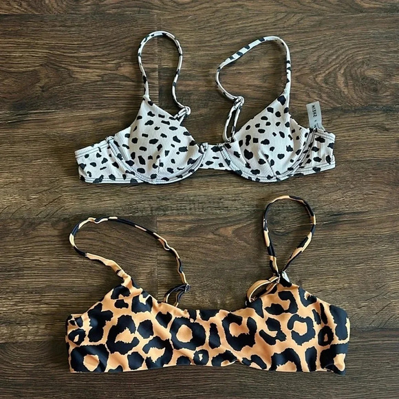 Bundle of 2 SHEIN Animal Print Bikini Tops | Bikini Tops | Swim | Animal Print - Picture 1 of 9